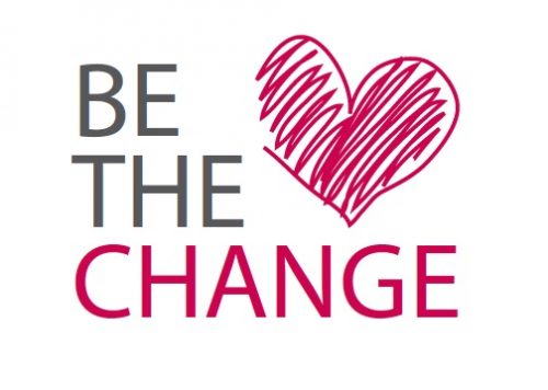 Be The Change with pink heart